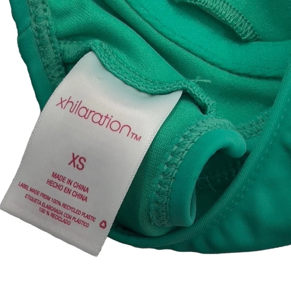 Xhilaration Womens Juniors Size XL Wireless Bikini Swim Swimsuit Top Green